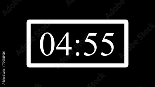 [Part 1 OF 5] 5 minute timer countdown animation, countdown timer five minute animation countdown on transparent background