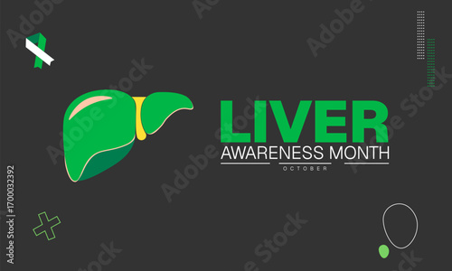 National Liver Awareness Month. Template use to Healthcare Campaigns, health and liver cancer. background,poster,banner,cards,abstract design for web

