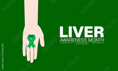 National Liver Awareness Month. Template use to Healthcare Campaigns, health and liver cancer. background,poster,banner,cards,abstract design for web

