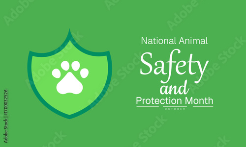 International Animal Safety and Protection Month Poster Banner and Background Abstract Design Template for Pet Care Wildlife Rescue Veterinary Awareness and Animal Welfare CampaignNational Animal Safe