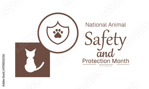 International Animal Safety and Protection Month Poster Banner and Background Abstract Design Template for Pet Care Wildlife Rescue Veterinary Awareness and Animal Welfare CampaignNational Animal Safe