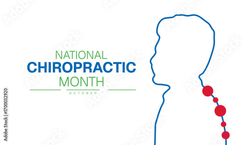 National Chiropractic Month Poster Banner and Background Abstract Design Template for Spine Health Back Pain Relief Medical Awareness and Healthcare Education  wellness Campaign


