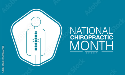 National Chiropractic Month Poster Banner and Background Abstract Design Template for Spine Health Back Pain Relief Medical Awareness and Healthcare Education  wellness Campaign

