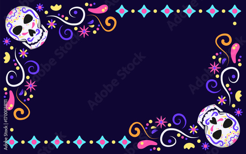 Hand drawn dia de muertos background