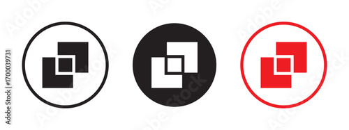 Object intersect icon for logo, vector sign symbol for design. triangles vector flat illustration icon - Borromean rings version black symbol isolated on. Simple element illustration. outline and flat