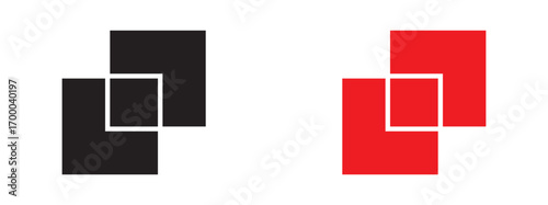 Object intersect icon for logo, vector sign symbol for design. triangles vector flat illustration icon - Borromean rings version black symbol isolated on. Simple element illustration. outline and flat
