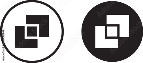 Object intersect icon for logo, vector sign symbol for design. triangles vector flat illustration icon - Borromean rings version black symbol isolated on. Simple element illustration. outline and flat