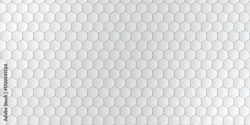 Fototapeta premium Abstract platinum hexagon shape with science and health care concept background | Vector illustration | Futuristic technology concept | Hexagon Abstract 3D Pattern Background