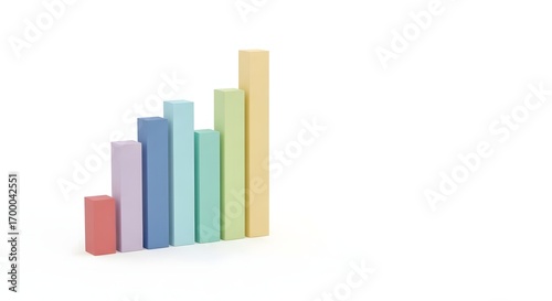 Pastel colored bar graph showing an upward trend, isolated on a white background. Free Download Pastel colored bar graph showing an upward trend, isolated on a white background. - GFXLoad