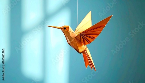 Origami Hummingbird in Flight.