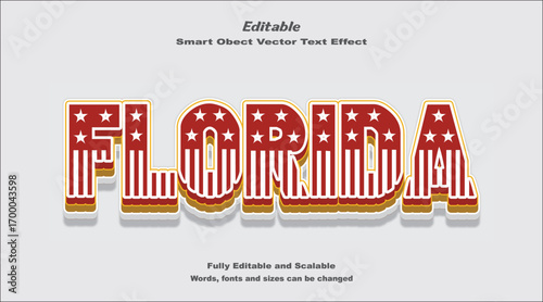 Florida 3D Text Effect  typography style.