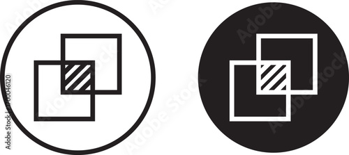 Object intersect icon for logo, vector sign symbol for design. triangles vector flat illustration icon - Borromean rings version black symbol isolated on. Simple element illustration. outline and flat