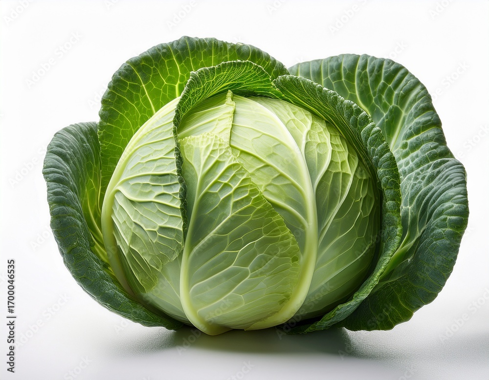Obraz premium green cabbage isolated on white