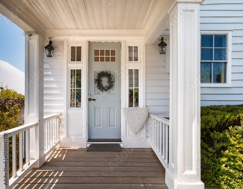 stunning photo of modern beach coastal veranda porch french door entrance chic white paint natural hamptons luxury farmhouse entrance patio house cottage vibes contemporary cape