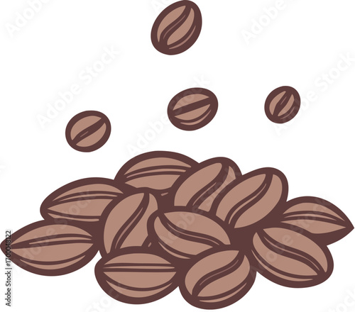 coffee cup illustration with beans vector art