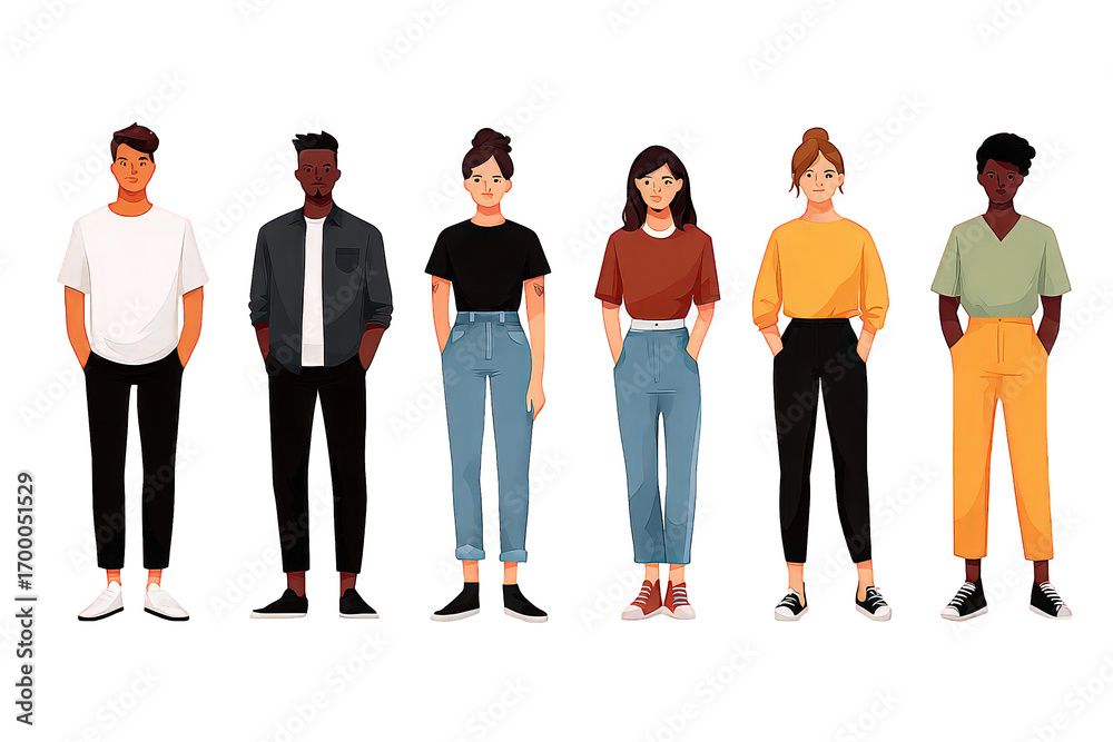 Obraz premium Diverse Group Of People In Casual Attire