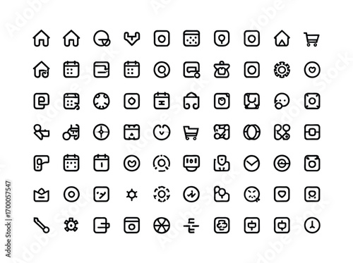 100 Thin Line Universal Icons – Finance, Marketing, Shopping, Business, E-commerce, Money, Analytics, Marketing Strategy, Online Store, Payment, Banking, Minimal Outline Icon Set
