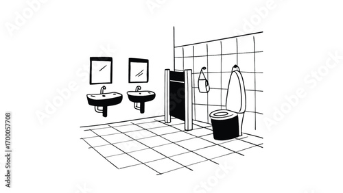 modern interior design of washroom, sanitary