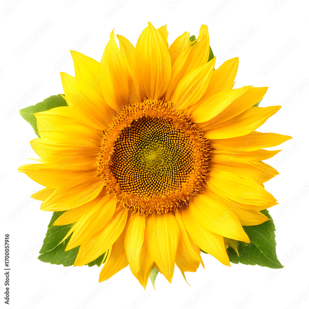Fototapeta premium Vibrant sunflower on black background