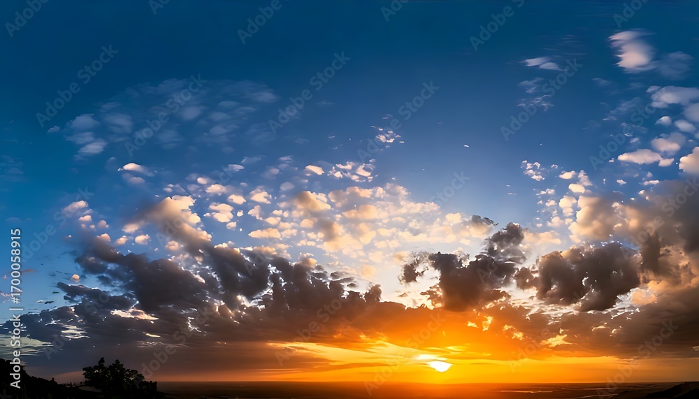 Fototapeta premium expansive, breathtaking sunset sky, sun beams