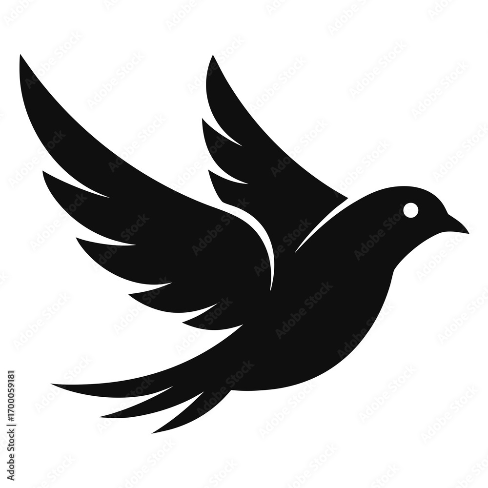 Obraz premium Bird vector PNG, flying minimal silhouette