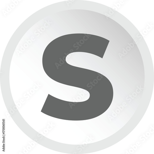 Monochromatic letter s logo design simple geometric shape modern icon representing sophistication illustration