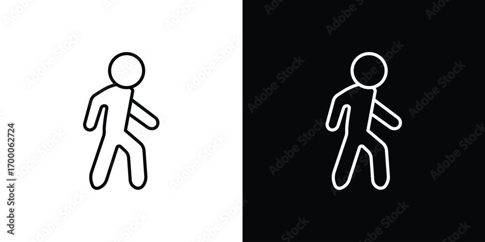 Obraz premium Walk icon pictogram on White Background Editable Stroke.