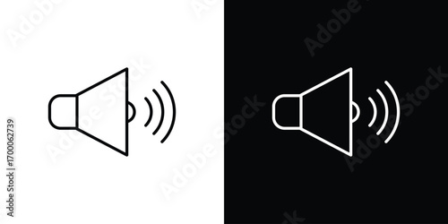 Volume icon pictogram on White Background Editable Stroke.