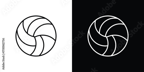 Volley ball icon pictogram on White Background Editable Stroke.