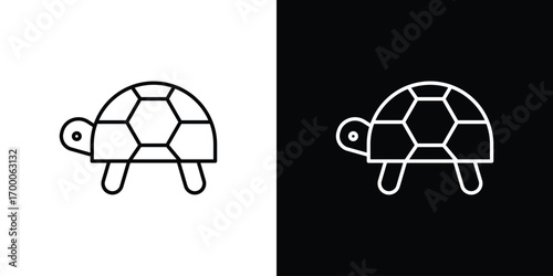 Tortoise icon pictogram on White Background Editable Stroke.