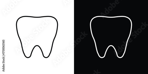 Tooth icon pictogram on White Background Editable Stroke.