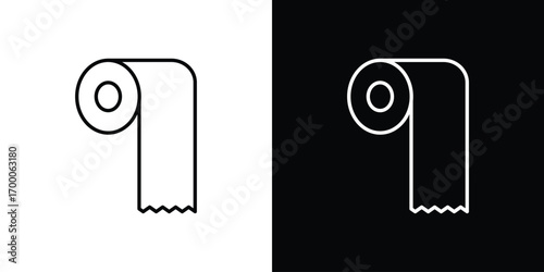 Toilet Paper icon pictogram on White Background Editable Stroke.