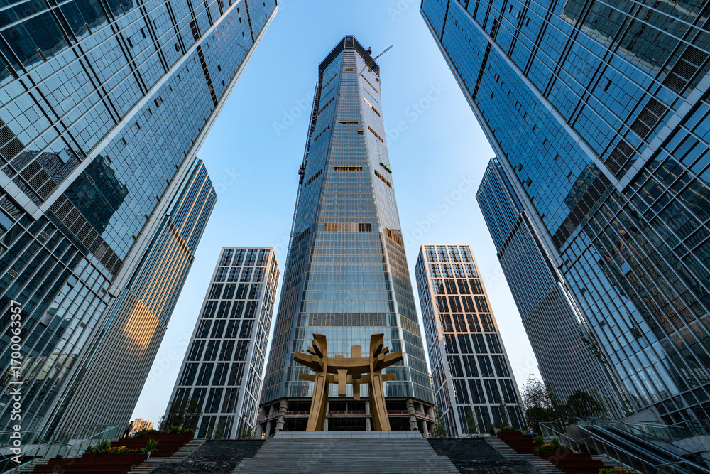 Fototapeta premium Modern Skyscrapers in an Urban Business District