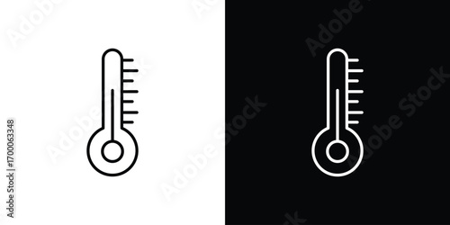 Temperature icon pictogram on White Background Editable Stroke.