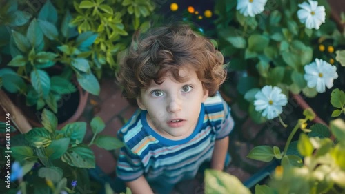 Wallpaper Mural A young boy exploring a garden Torontodigital.ca