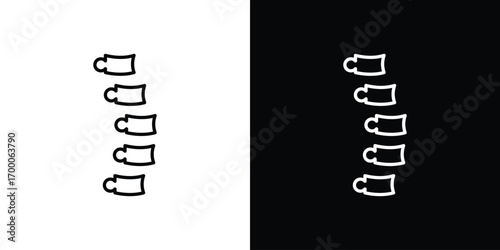 Spine icon pictogram on White Background Editable Stroke.