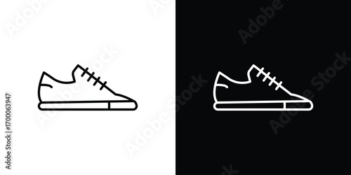 Sneaker icon pictogram on White Background Editable Stroke.