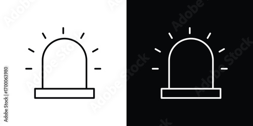 Siren icon pictogram on White Background Editable Stroke.