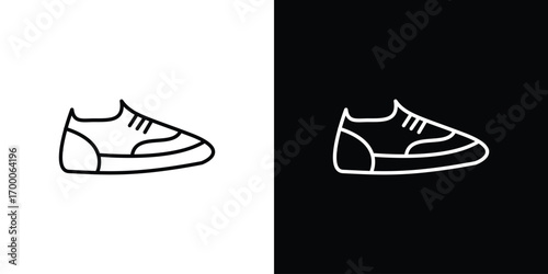 Shoes icon pictogram on White Background Editable Stroke.