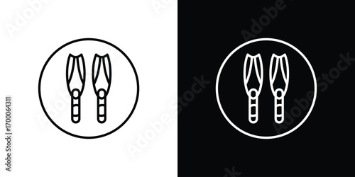 Scuba diving icon pictogram on White Background Editable Stroke.
