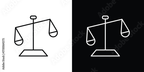 Scale icon pictogram on White Background Editable Stroke.