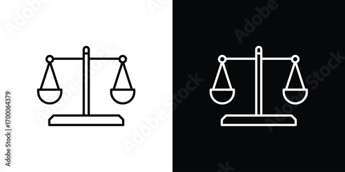 Scale icon pictogram on White Background Editable Stroke.