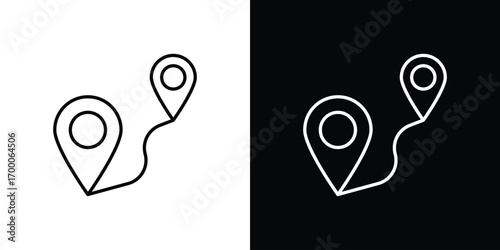 Route icon pictogram on White Background Editable Stroke.