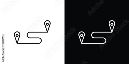 Route icon pictogram on White Background Editable Stroke.
