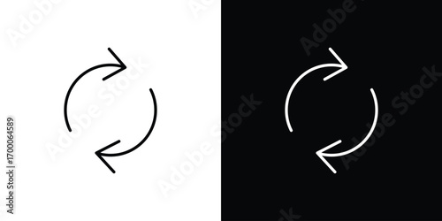 Reuse icon pictogram on White Background Editable Stroke.
