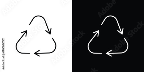 Recycle icon pictogram on White Background Editable Stroke.