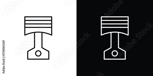Piston icon pictogram on White Background Editable Stroke.