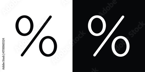 Percentage icon pictogram on White Background Editable Stroke.
