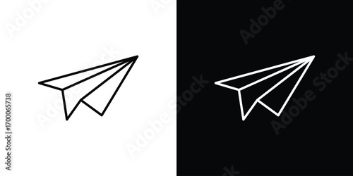 Paper plane icon pictogram on White Background Editable Stroke.