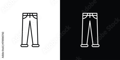 Pants icon pictogram on White Background Editable Stroke.